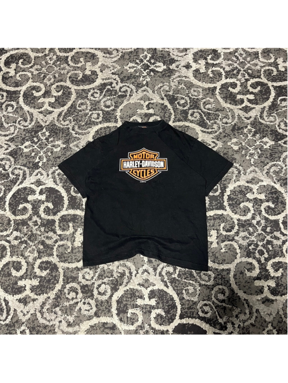 Men's Harley-Davidson Black Orange Short Sleeve Tee S